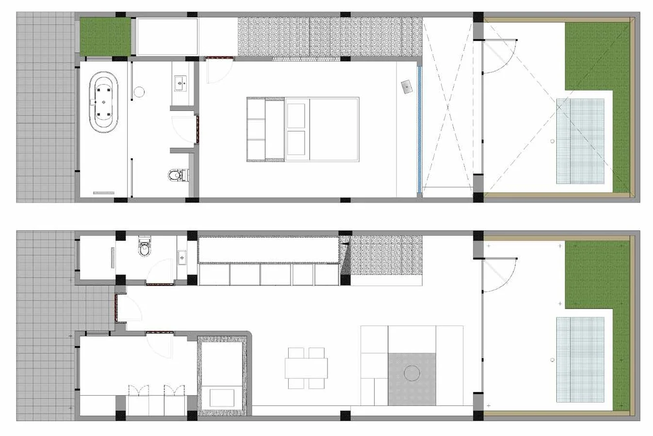 Moon Villas architectural top view showing full layout plan.